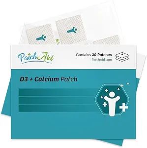 PatchAid D3 / Calcium tematisk Patch Note 124; Understøtter Knoglestyrke & Calcium; 124; 8 timers bærer for bedre Absorption 124; 30 dages forsyning