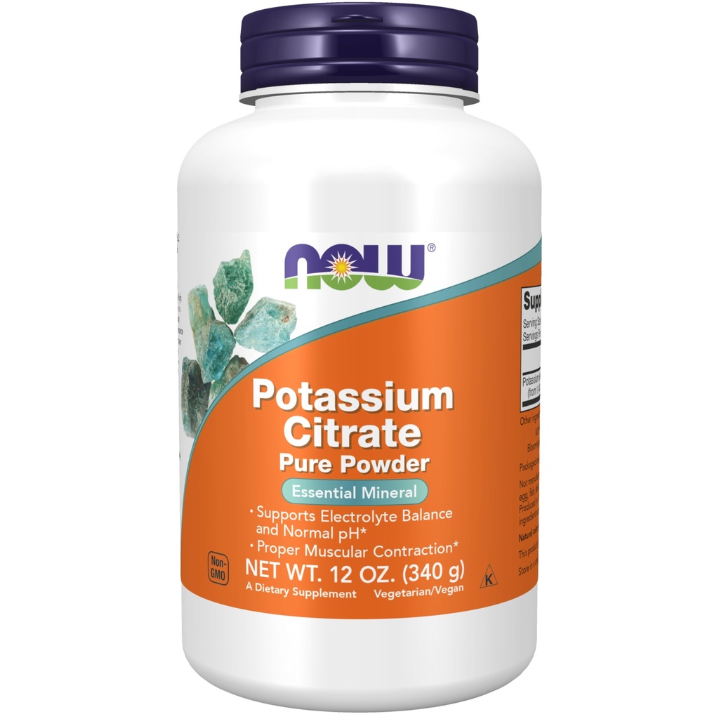 Now Foods Supplements, Kalium Citrate Powder, Understøtter Electrolyte Balance og Normal pH *, Essential Mineral, 12 -Ounce