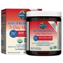 Life Organic Probiotic Powder til kvinder og mænd - Raw Probiotika 5-Day Max Care 400 Millioner CFU - Banan, High Bifido 5 dages Formel med enzymer, Prebiotika til fordøjelse og immunforsvar