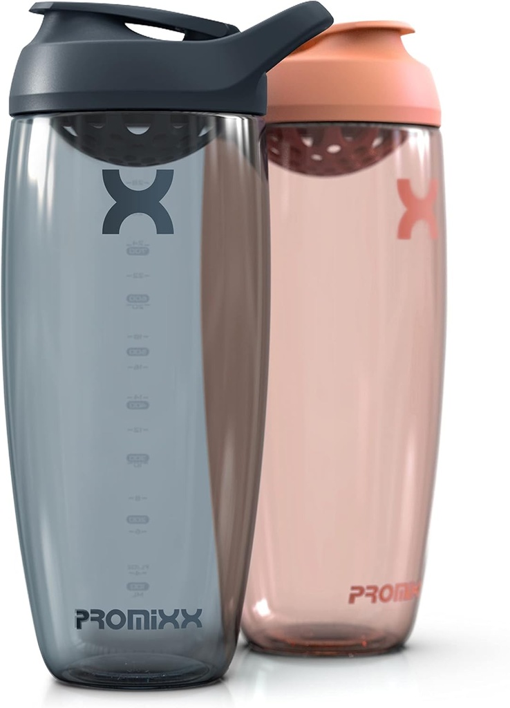 Promixx Pursuit Protein Shaker Flaske (32 oz) - Silent No- Ball Mixer, Leak- Proof Lid, BPA / BPS & Phthalate- Free ECOZEN - Easy- Clean Shaker Cup for Protein Shakes, Pre & Post- Workout Smoothies