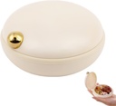 iplusmile Travel Pill Organizer, 4 afdelinger Portable Pill Case, Daily Medicine Container Box for Vitaminer Fish Oil Kosttilskud, Business Trip Essentials (Beige)