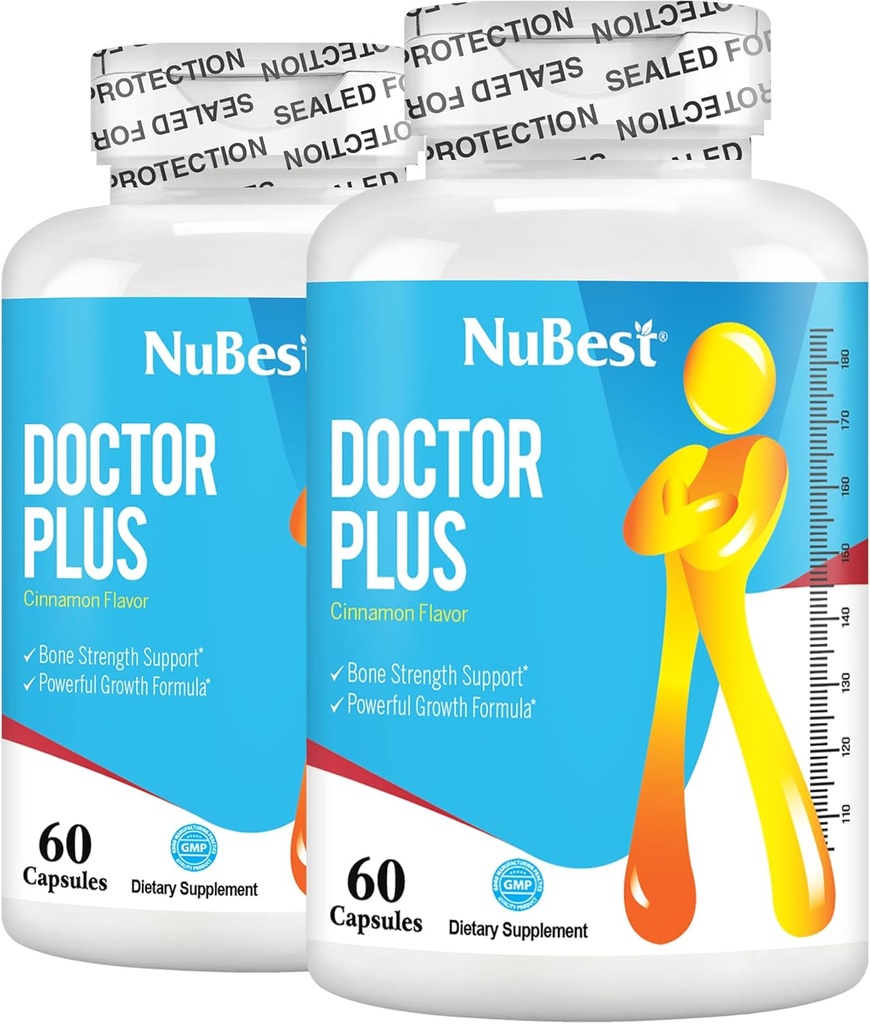 Doctor Plus med Calcium, D3- vitamin, vitamin K2 (MK7), Magnesiumkapsler til knoglenstyrke, sunde knogler, immunitet, Calcium Max Absorption for alder 10 + 4; 120 kapsler 124; 2 Måneders forsyning