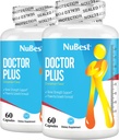Doctor Plus med Calcium, D3- vitamin, vitamin K2 (MK7), Magnesiumkapsler til knoglenstyrke, sunde knogler, immunitet, Calcium Max Absorption for alder 10 + 4; 120 kapsler 124; 2 Måneders forsyning