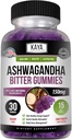 Kaya Naturals Ashwagandha Bitter Gummies - Natural Stress Relief, Boost Energy & Mental Clarity, Non- GMO, Gluten- Free, Chewable Gummies - 30 Greve