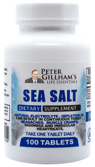 Peters Choice Sea Salt Natriumchlorid 450mg, 100 tabletter, Electrolyte Support & Balance, Atletisk Post Workout Rehydrering & Inddrivelse. Varm vejrstøtte. Undgå dehydrering og kramper. Fremstillet i USA