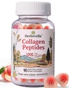 Marine Collagen Peptides Gummies for Women- Hydrolyzed Collagen Peptides 1000mg with Biotin, Vitamins, Hyaluronic Acid- for Skin Hair Nails -Sugar Free, 30 Servings, Peach Flavor