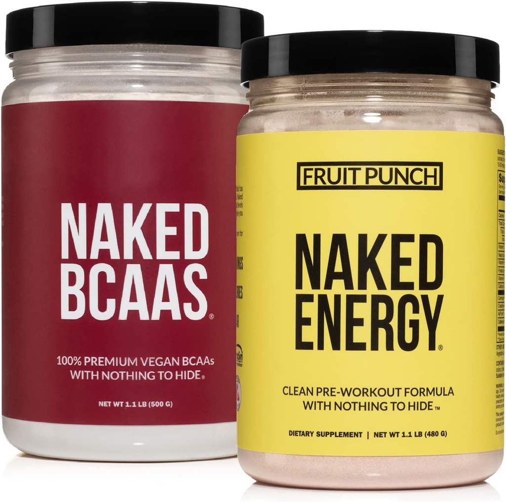 NAKED Vegansk energi og ydeevne Bundle frugt punch energi BCAAS Aminosyrer pulver