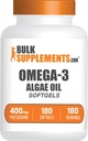 BulkSupplements.com Omega-3 Softgels - from Algal Oil, Algae Oil Omega 3 Supplement - Gluten Free, 1 Softgel per Serving, 180 Greve (Pack of 1)