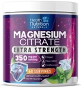 Magnesium Citrate Supplement 350 mg - Magnesium Citrate Powder Mix Unflavored - Mag Citrate & Aquamin Kosttilskud til ben, hjerte & muskel support, sukker fri, gluten fri, Vegan - 60 Servere