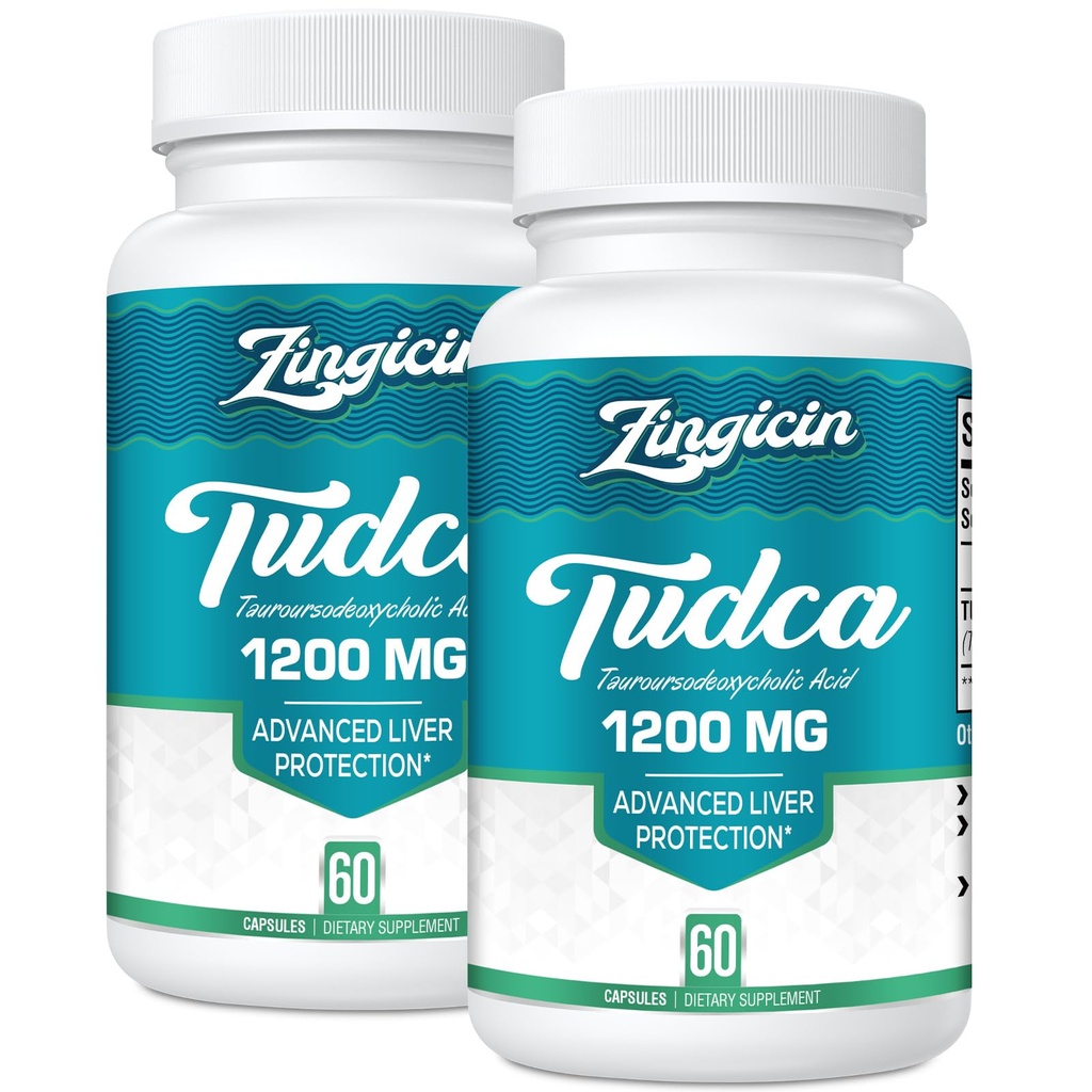 TUDCA supplement 1200mg - 120 Veggie kapsler, kraftfulde TUDCA Bile Salte Kosttilskud til lever, fordøjelse
