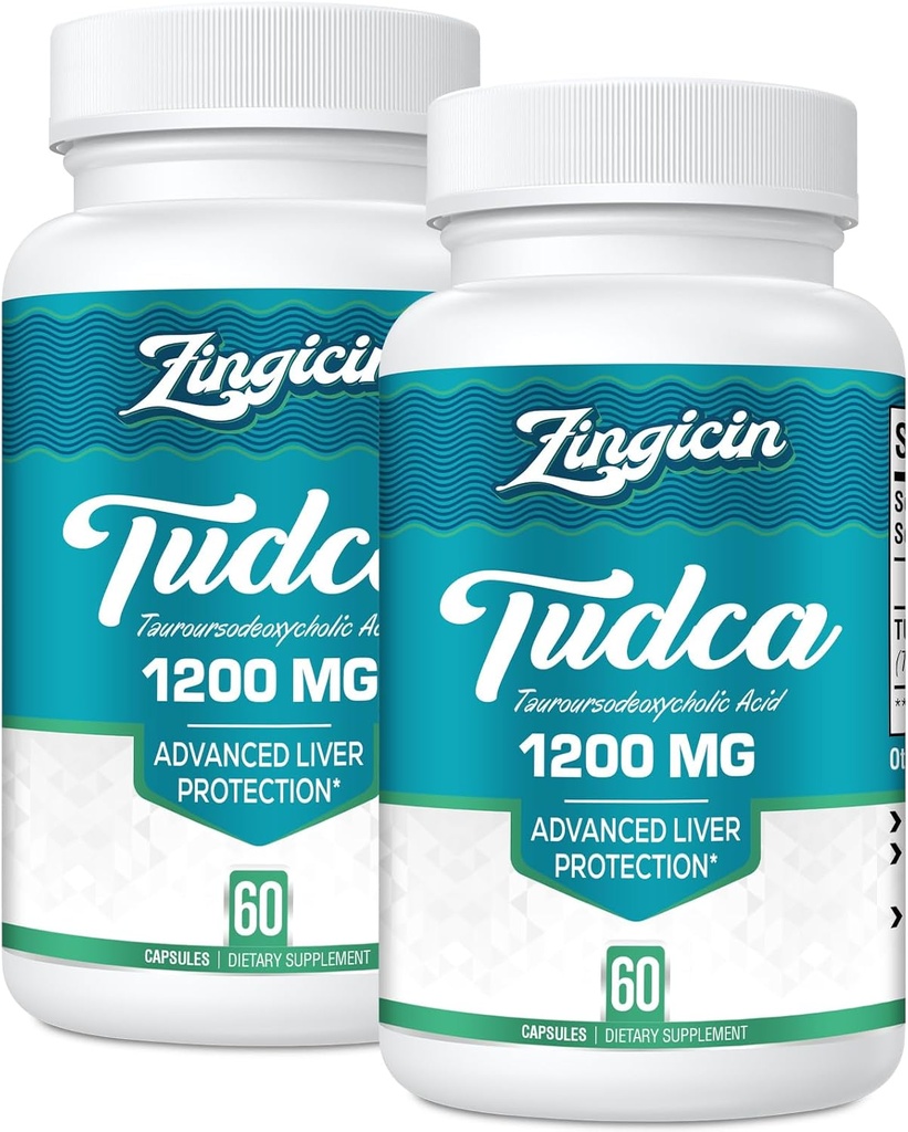 TUDCA supplement 1200mg - 120 Veggie kapsler, kraftfulde TUDCA Bile Salte Kosttilskud til lever, fordøjelse