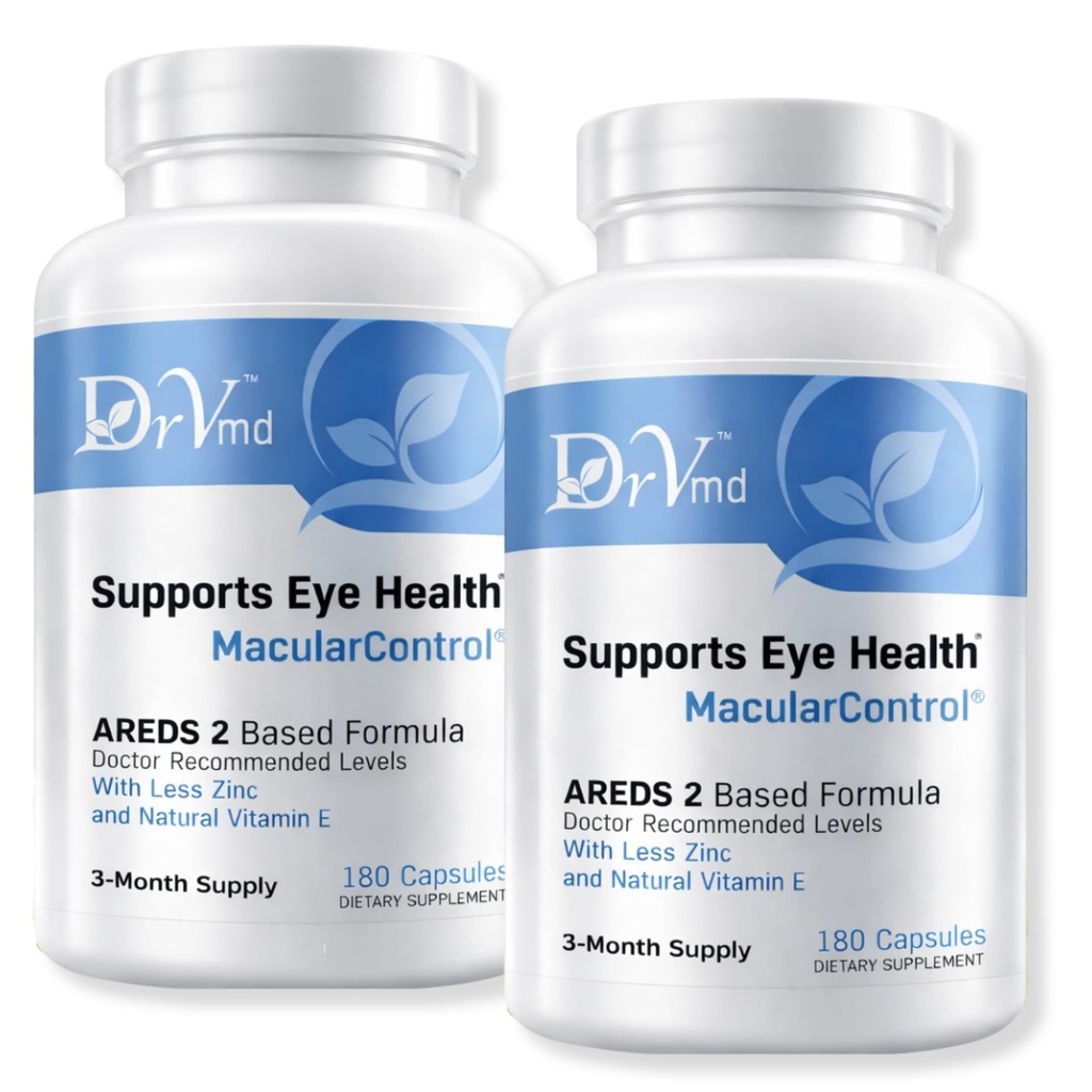 Macular Control AREDS 2 Eye Vitamin + Lutein 10mg + Zeaxanthin 2 mg, 25mg Zink, C-vitamin & Natural E - Doctor Formulated Eye Support Supplement (360 kapsler) 6 Måned Supply