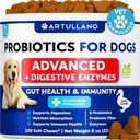 Probiotika til hunde - Support Gut Health, Itchy Skin, Allergier, Immunitet, Yeast Balance - Hundeprobiotika og fordøjelsesenzymer med Prebiotika - Reducere Diarré, Gas - 120 Probiotiske Tyre til hunde