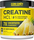 CON- CRET Creatin HCl Pulver • 124; Muskel, Kognitiv, Cellular Energy Support • 124; Ingen Bloating eller Cramps • 124; USA Made & NSF Certified • 124; Ananas (64 Servering)