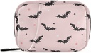Halloween Bats Pink Pink Pill Box 7 Dag Pill sag Rejser Pill Organizer Bag med lynlås Portable ugentlige Vitamin Medicin Supplement Holder Pouch Bag