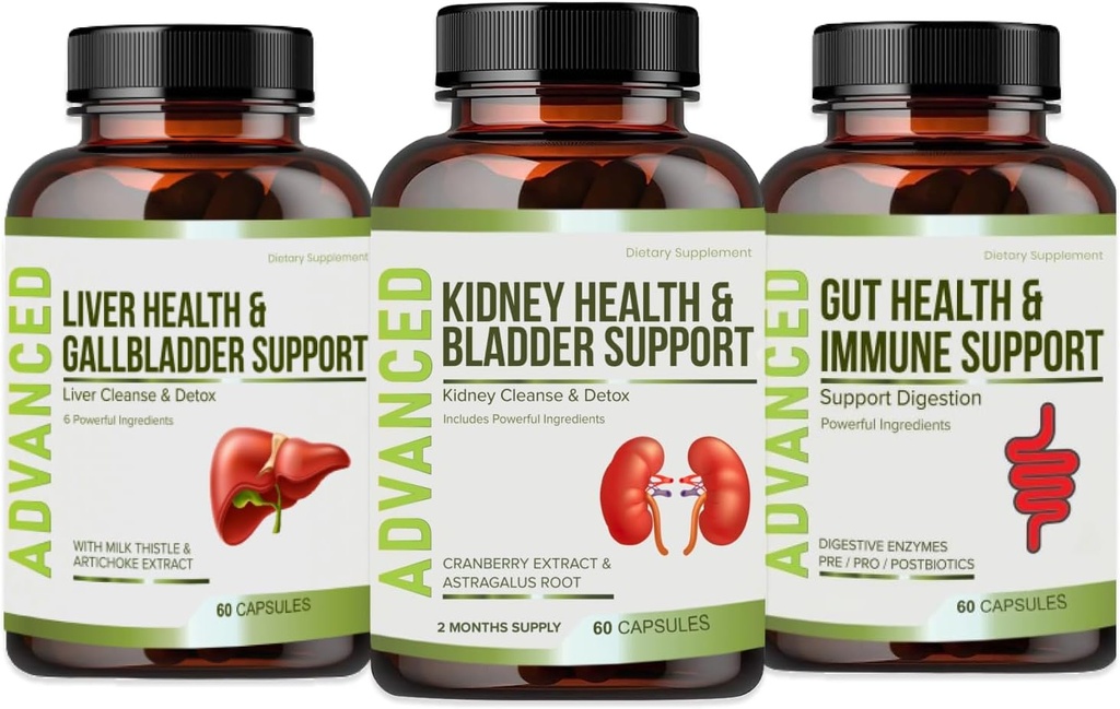 Nyrerensning Detox & Reparation og Bregen Support - Nyrestøtte supplement til Nyregendannelse med Chanca Piedra, Tranebær, Juniper bær til Nyreafvænning og Brege Healt.60 Day Supply