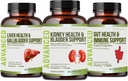 Nyrerensning Detox & Reparation og Bregen Support - Nyrestøtte supplement til Nyregendannelse med Chanca Piedra, Tranebær, Juniper bær til Nyreafvænning og Brege Healt.60 Day Supply