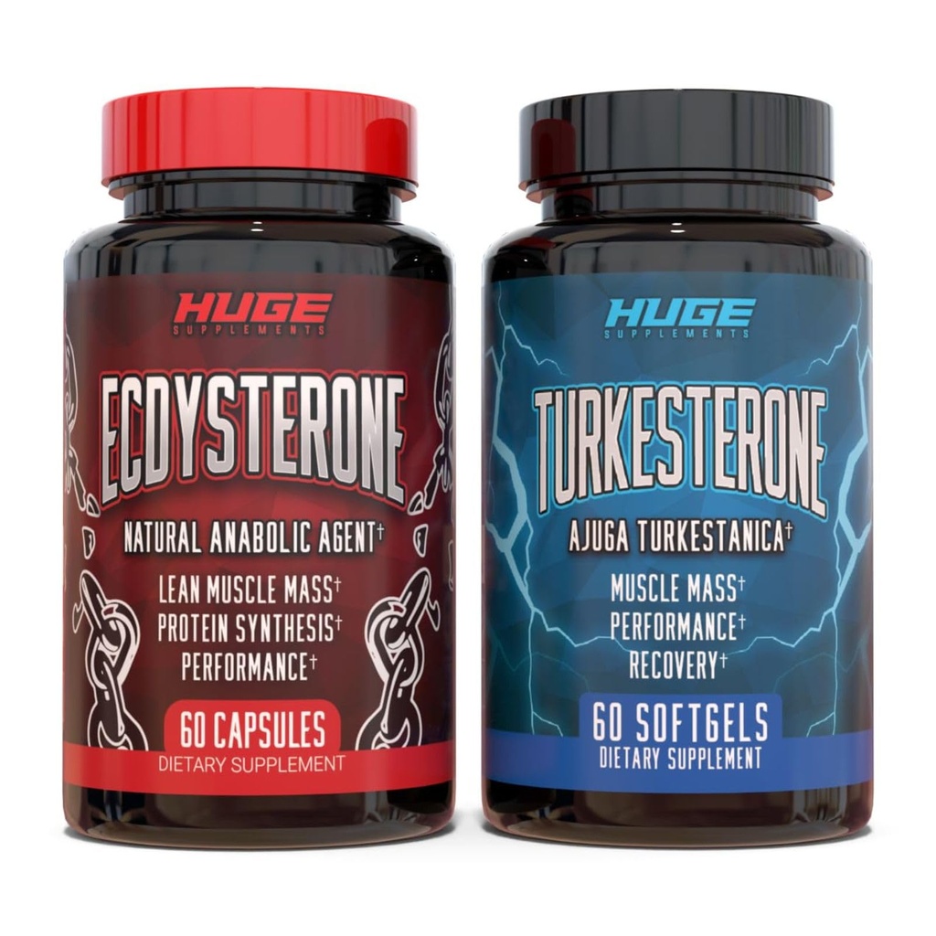 Kæmpe Kosttilskud Turkesteron & Ecdysterone Stack, Build Muscle & Strength, Enhanced Absorption Technology (60 Servere)