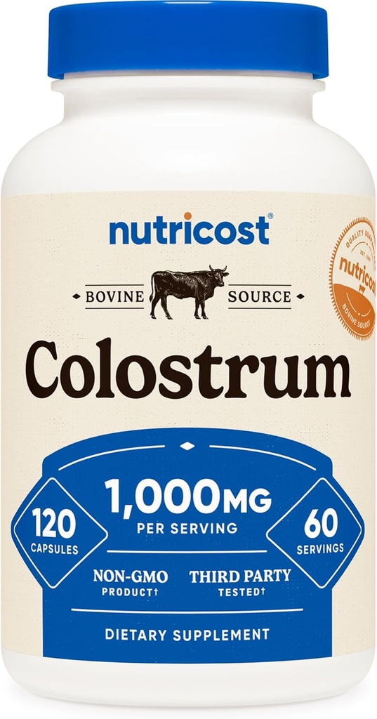 Nutricost Colostrum 1.000mg, 120 kapsler - Gluten Free & Non- GMO, 60 Servere