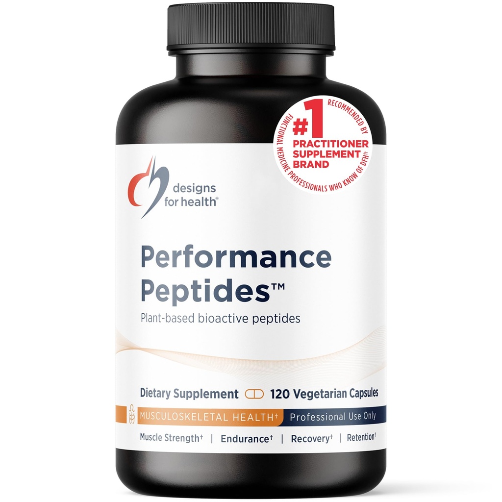 Design for Health Performance Peptider - Understøtter muskelsundhed, sund aldring & Kropskomposition - Plantbaserede Peptid Muscle Recovery Kosttilskud (120 kapsler)