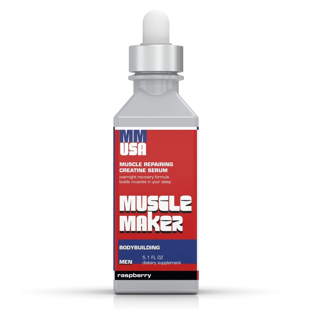 MMUSA Muscle Maker Post Workout Serum: Forbedret mænds sundhed med antioxidant boost. Immunitet Powerhouse, C-vitamin & zink. Kreatin til Fitness, Energi & Fokus. Raspberry 5.1 Fl Oz