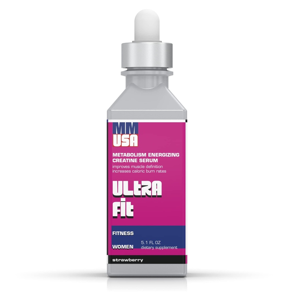 MMUSA Ultra Fit Creatinine Serum for Women. Understøtter Muscle Recovery, Fitness & Belly Fat Reduktion. Ideel til løb, cykling og aerobics øvelse. Muskel Tone uden Bulk. Jordbær, 5,1 Fl Oz