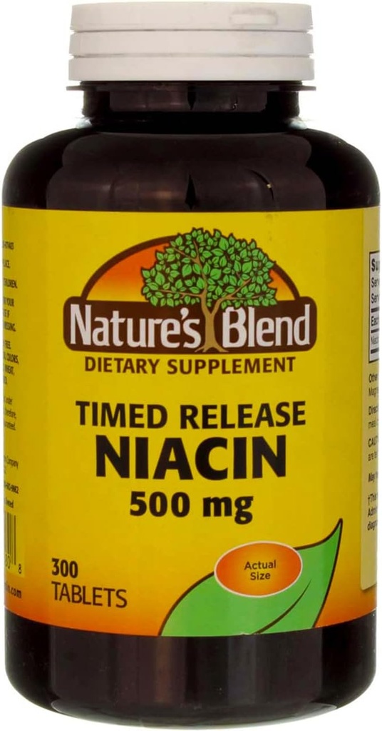 Nature 's Blend Niacin Timet Release 500 mg 500 mg 300 Tabs