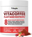 Vitakoffein Kaffepulver til energi, hukommelse, fokus, antioxidant, Metabolisme, Skin Health Support - 100g & 33 Day Supply - Non-GMO, Gluten- Free, Vegan Supplement