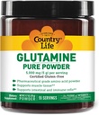 Country Life Glutamin Pure Powder - 5000mg L- Glutamin - Muscle Tissue, Gut Health, immunforsvar - Gluten- Free Certified - Ideel Pre / Post Workout Aminosyre supplement, 55 Servering, 9.7oz