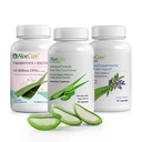 AloeCure Organic Aloe Vera Capsules Pack - 3 stykker - VeraFlex, Aloe Vera Capsules, Probiotika + enzymer