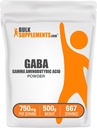 BulkSupplements.com GABA Powder - Gamma Aminosmørsyre, GABA supplement, Aminosyre supplement - Gluten Free, 750mg per servering, 500g (1.1 lbs) (Pack of 1)