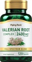 Piping Rock Valerian Root Capsules | 120 Count | Extract Supplement | Herbal Blend | Non-GMO, Gluten Free Complex