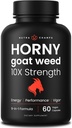 NutraChamps Horny Geat Weed, 1000mg Epimedium Energy Supplement, 10X Strength Icariin, Ginseng, Tribulus & Maca piller til kvinder & mænd, Forbedret Absorption med sort peber, 60 Vegan kapsler