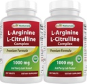 Best Naturals L-Arginine L-Citrulline Complex 1000 mg 250 Tablets (250 Count (Pack of 2))