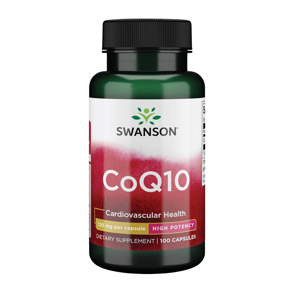 Swanson CoQ10 - Hjælper fremme hjerte sundhed, energistøtte, & aids Samlet hjerte-kar-system sundhed - Hjælper vedligehold Coenzym Q10 supplement - (100 kapsler, 120mg hver)