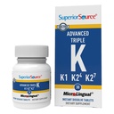 Superior Source Advanced Triple K - Bone Health & Strength Support - Immunity Support Formel med Vitamin K1 & K2 - Vitamin Aids Calcium Absorption - 30 Instant Opløs tabletter