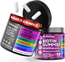 Biotin hårvækst Bundle - Biotin vitaminer & Keratin kapsler + hår gummier med kollagen & Astragalus - hår hud negle Vitaminer for kvinder & mænd