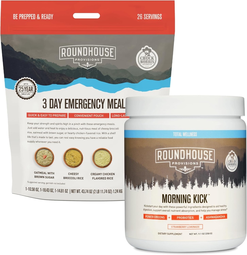 ROUNDHOUSE FORSYNING Morgen Kick og 3 dages nødhjælpskasse Kitbundle