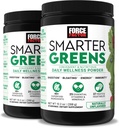 Force Factor Smarter Green Daily Wellness Powder 2- Pack to Support Energy, Immunity & fordøjelse, Superfood Green Powder med vitaminer, mineraler og probiotika, Unflavored, 60 Serveringer
