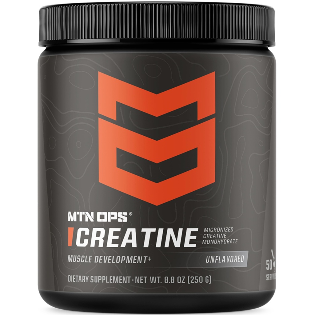 MTN OPS Mikroniseret Creatin monohydrat pulver - Unflavored 5 g per servering, 50 Servering - Pure Creatin for Muscle Recovery & Strength Training
