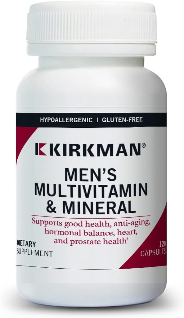 Kirkman 60 til 90 Mænds Multi- Vitamin og Mineral Boost Budding- 124; Budding- 124; 120 Vegetariske Kapsler Budding- 124; Giver omfattende Vitamin og Mineral Support til Ældre Mænd Budding- 124; Gluten og Casein Gratis