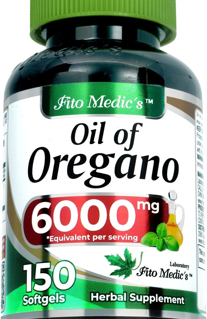 FITO MEDIC 'S Oil of Oregano Capsules against 124; High Absorption Oregano Oil Softgels against 124; Oil of Oregano against 124; Herbal Supplement 150 Tæl