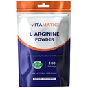 Vitamatisk L- Arginin Pure Powder 500 Gram Beeg 124; Unflavored • 124; Non gmo - 124; Gluten Free - 124; Ingen tilsætningsstoffer - 124; 5000mg Per Servering • 124; 100 Servering