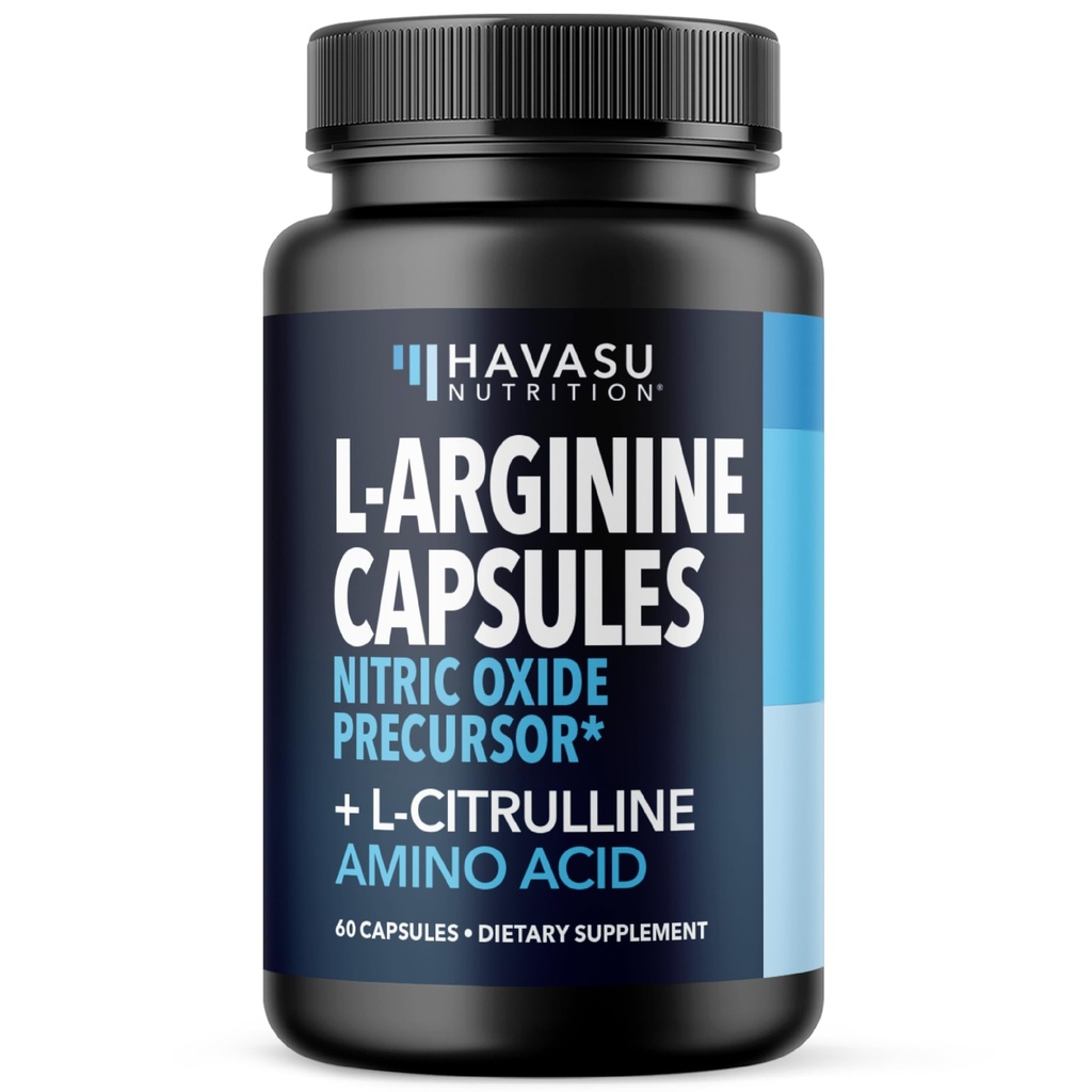 L- Arginine kapsler med L- Citrullin - Nitrooxide Supplement - L Arginin og L Citrullin Blend - 60 Greve - Vegan, Non- GMO kapsler for ydeevne, Endurance og Muscle Support - 1 Måned Supply