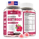 Beet Root Gummies - Nitrooxide Booster Kosttilskud til mænd og kvinder med rødbeder, L-Citrullin & L-Arginin - Heart, Muscle & Circulations Support - Sugar Free, Vegan, Blandet Berry Flavor, 60 Gummies