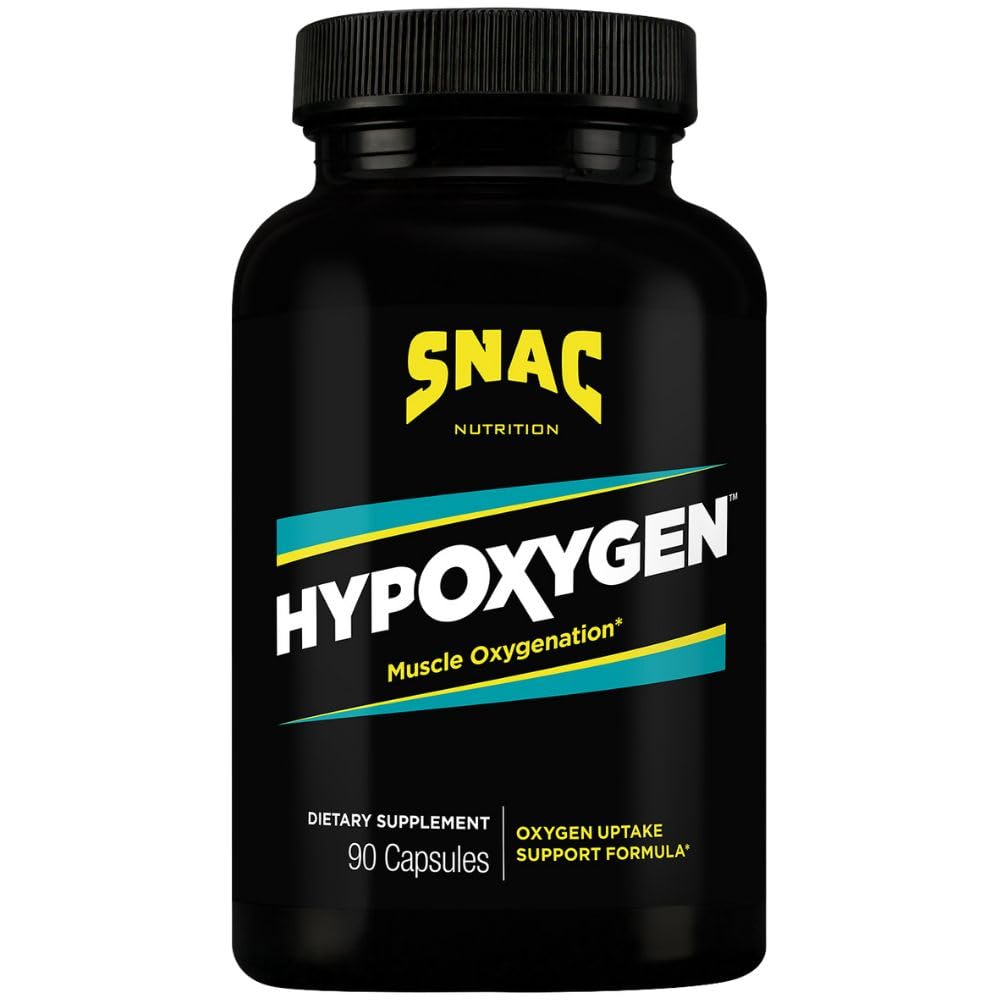SNAC Hypoxygen - Muscle Oxygenation Performance & Endurance Supplement, Forbedrer kroppens VO2 Max & Assists med inddrivelse fra high-repetition øvelse, 90 Veggie Kapsler (45 Servere)