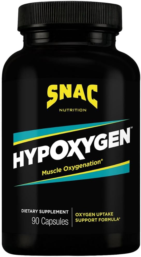 SNAC Hypoxygen - Muscle Oxygenation Performance & Endurance Supplement, Forbedrer kroppens VO2 Max & Assists med inddrivelse fra high-repetition øvelse, 90 Veggie Kapsler (45 Servere)
