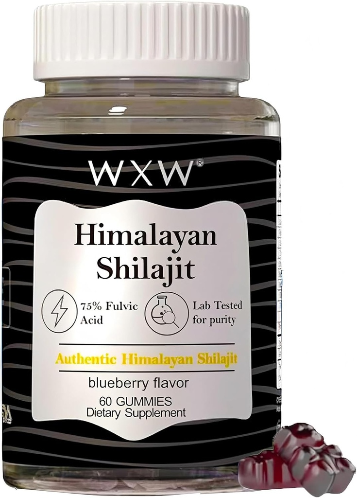 Trace Minerals Shilajit Gummies Blueberry Flavor Gummies shilajit Honey Sticks 600 MG 75% Fulvic Acid Lab Testet 60 Greve