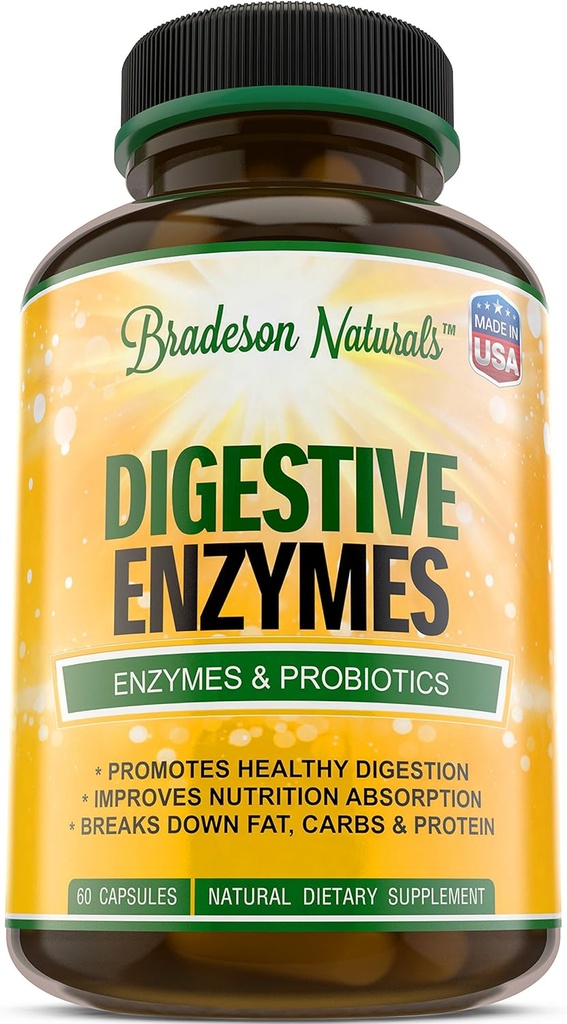 Digitale enzymer af Bradeson Naturals - Enzymer & Probiotika, Natural Dietary Supplement, 60 Kapsler