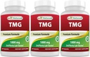 Bedste Naturals TMG trimethylglycin (som betain anhydrid) 1000 mg servering - 120 kapsler - sunde homocysteinniveauer og metylering support (120 greve (pakke med 3))